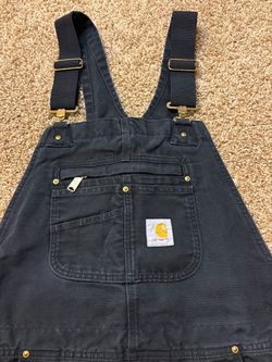 Vintage Carhartt Double Knee Utility Bib Overalls Mens Size 34x32 Black Y2K