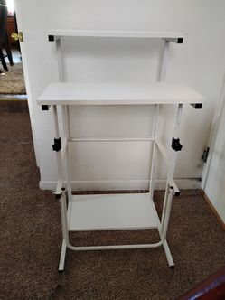 Small white Sit and Stand Desk