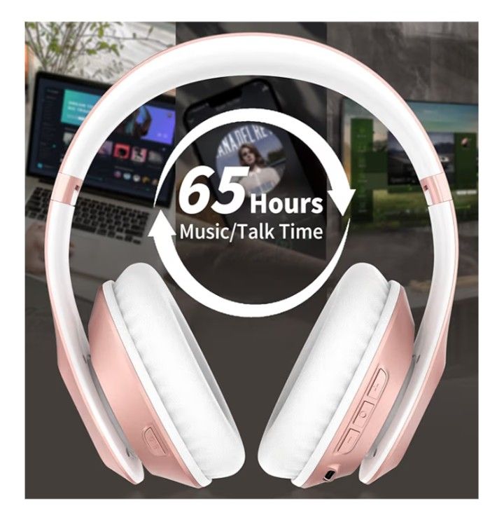 Champagne rose gold color headphones