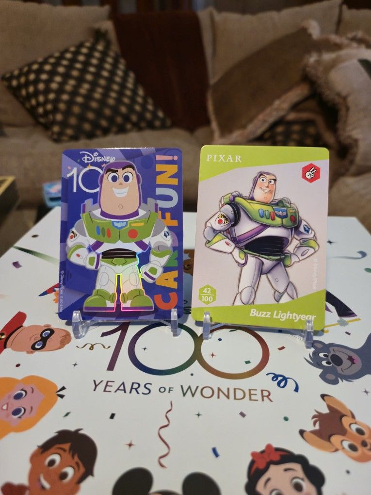 Buzz Lightyear Disney 100 Card Pair - Pixar & Worldwide Collectibles!