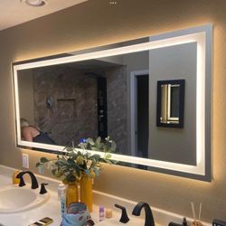 72 X 36 Led Bathroom Mirror Anti fog, Front and Back Light