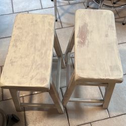 White Wash Bar Stools 
