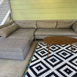  Grey CB2 Sectional Sofa W Ottoman