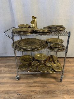 Brass Finish: Serving Trays, Pitchers, Plates etc
