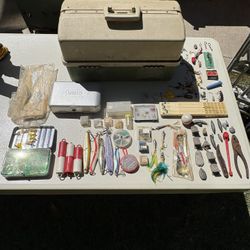 Fishing Tackle Box w/ Lures Weights & More
