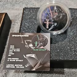 2022 Rogue Island Mint Darth Vader-glow Effect-low mintage 500 Minted .999 FS