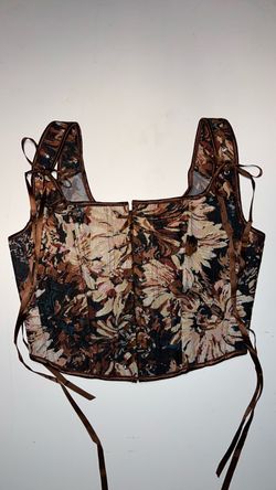 Women Renaissance Bustier-Corset-Tops Vintage Lace-up Floral-Jacquard Bodice Push-Up Shapewear-Crop-Top