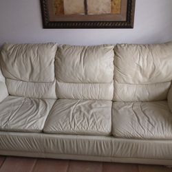 Leather Sleeper Sofa (Queen Size)