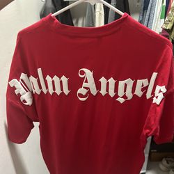 Palm angels red t shirt puff printed