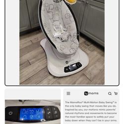 4moms mamaRoo 4 Bluetooth Plush Baby Swing - Silver