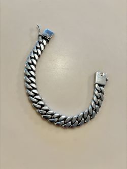 Solid Sterling Silver Cuban Bracelet 