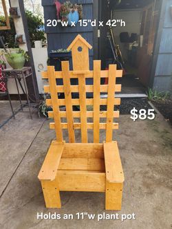 Cedar Planters by Tim Hart. $85ea
Holds an 11"w plant pot
20"w x 15"d x 42"h