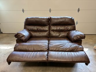 FREE !! Brown Leather individual reclining couch