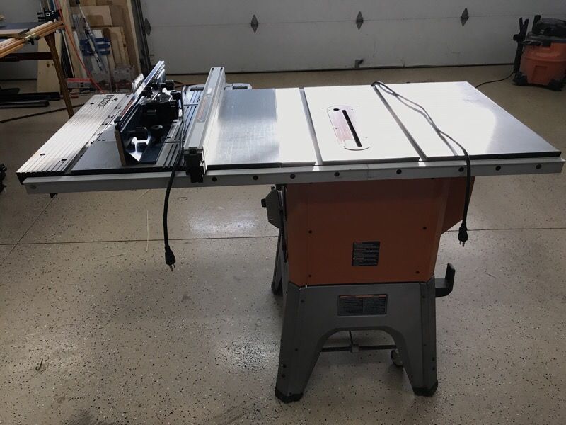 Ridgid r4512 table saw with Bosch ra1181 router table attached for Sale