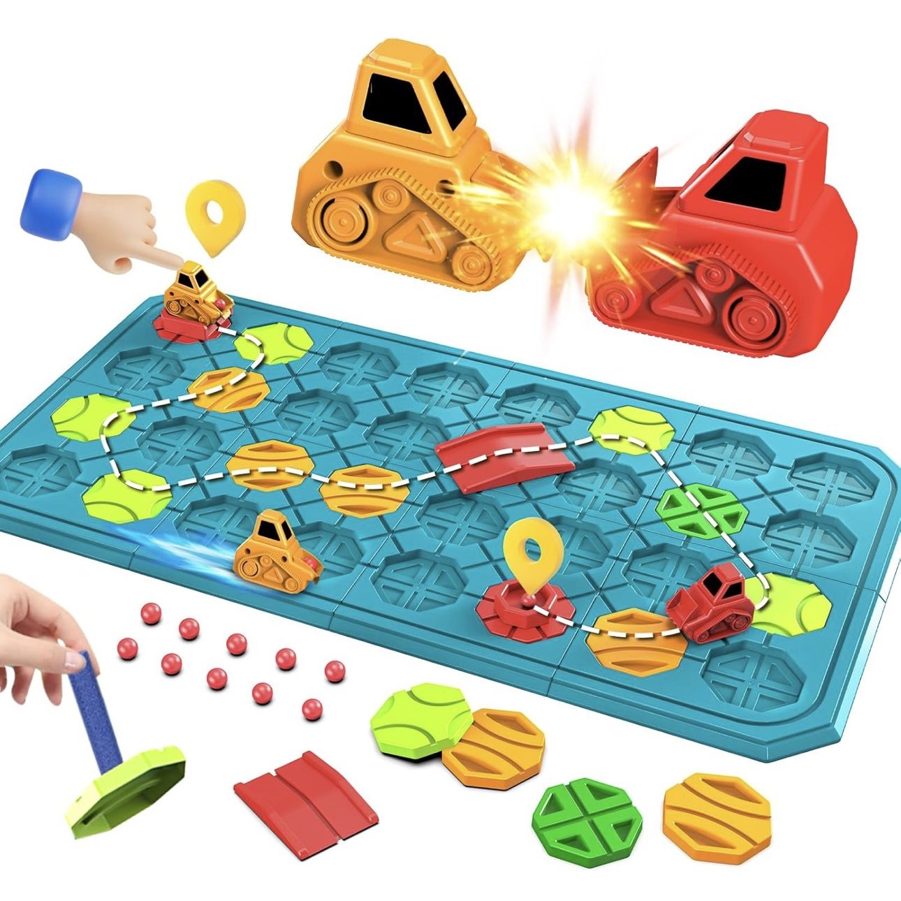 Stem Board Games, Interactive Logic Puzzles - Educational Road Builder Toys
