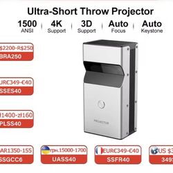 Touyinger UST01 Home Shutter 3D Ultra Short Focus 1080P Projector