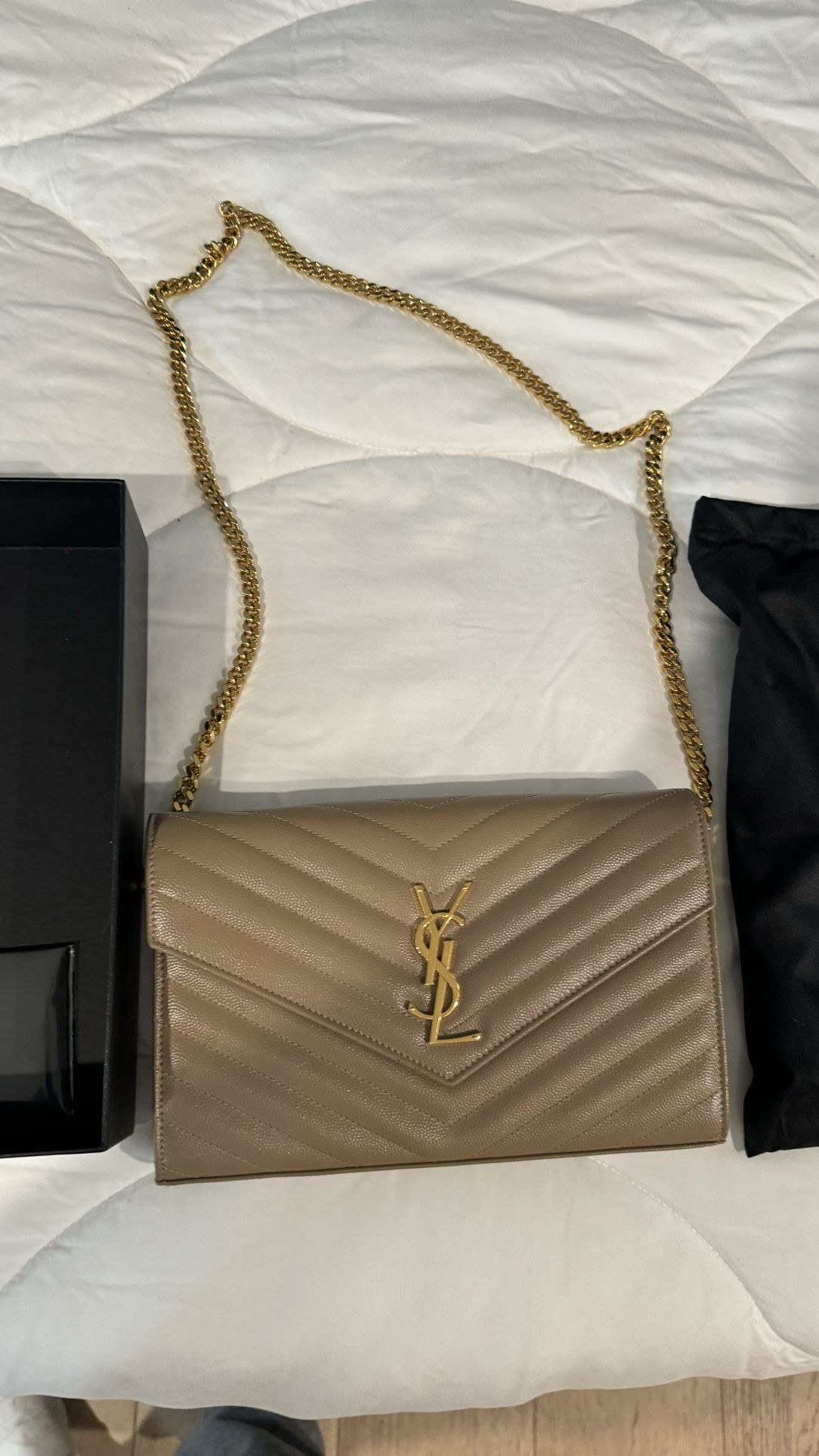 Ysl Wallet With Gold Chain 