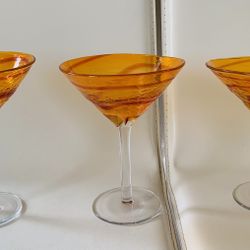 Hand Blown Glasses Of 3