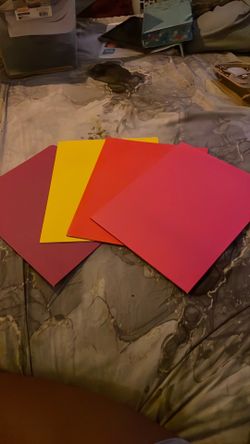 4 Pocket Folders  Red Yellow Orange Pink School Supplies