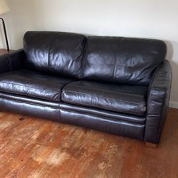 Leather Convertible Sofa