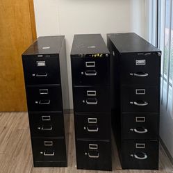 4-drawer vertical file cabinet, Office Dimensions Commercial or Hirsh model in black. 12 AVAILABLE IN STOCK !!!!