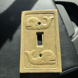 Vintage Brass Metal Whale Light Switch Cover Plate Nautical sea ocean