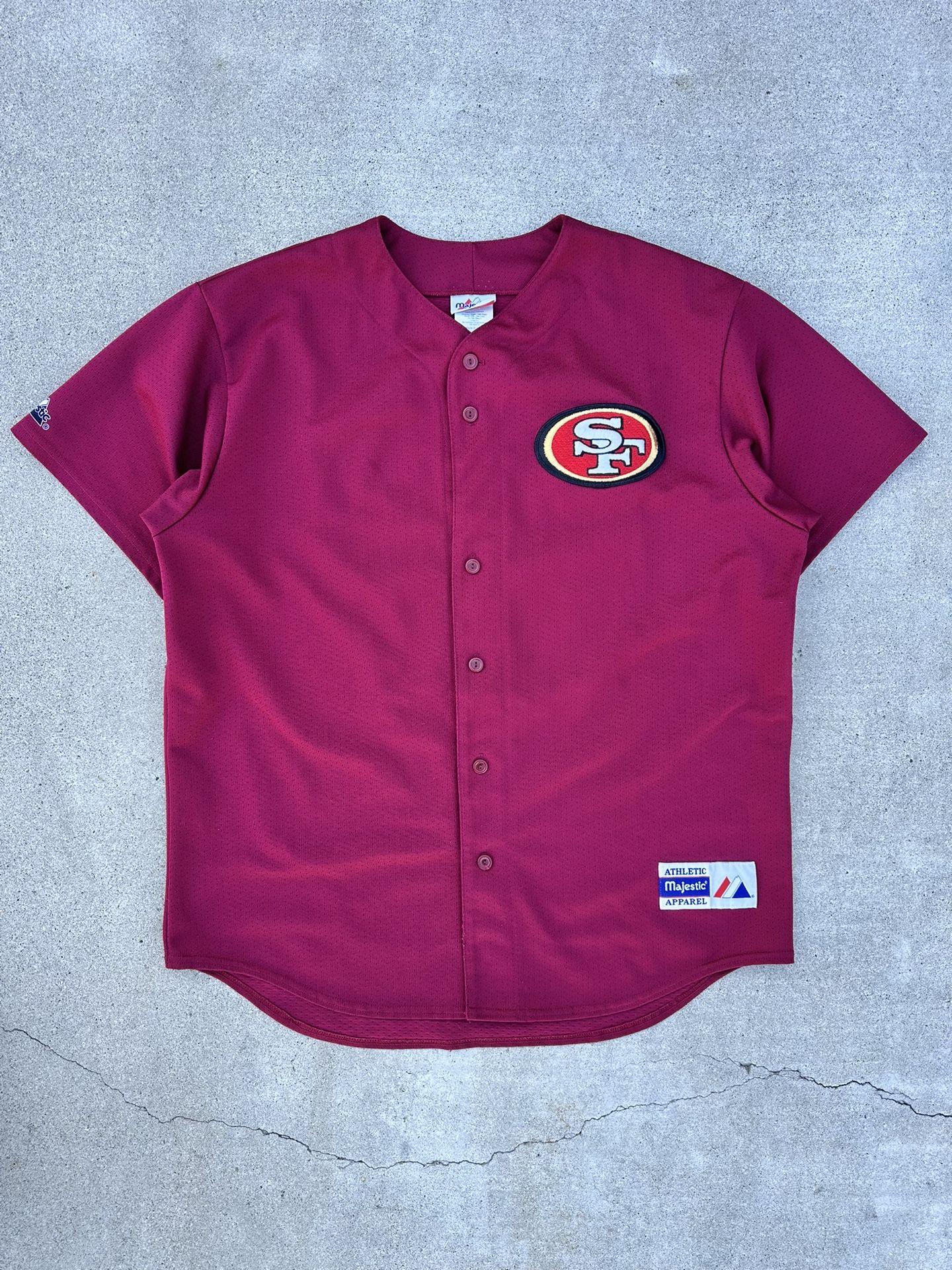 Vintage Majestic NFL SF 49ers Baseball Jersey Made In USA Mens XL