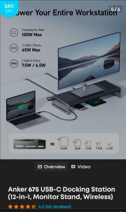ANKER 675 USB-C DOCKING STATION 12-IN-1 MONITOR STAND WIRELESS