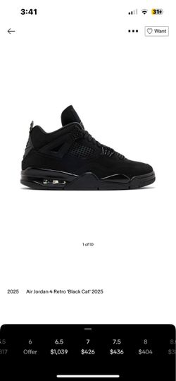 jordan 4’s black cat