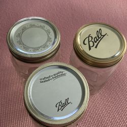3 Mason Glass Jars