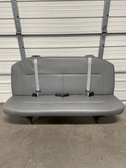2008-2014 Ford Econoline Van Bench Seat - 4 Person | Gray Vinyl | second and Third Row/Rear
