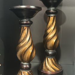 Wooden Candle Holder Set