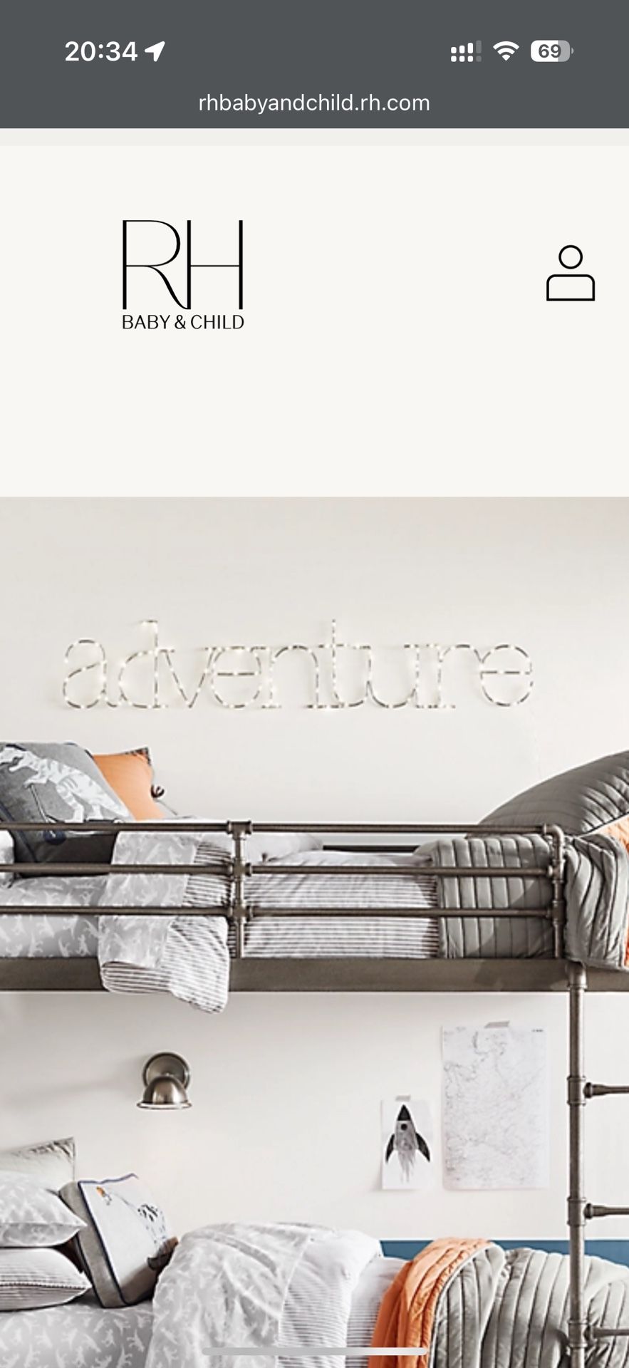 Restoration Hardware Led Sign “Adventure“.