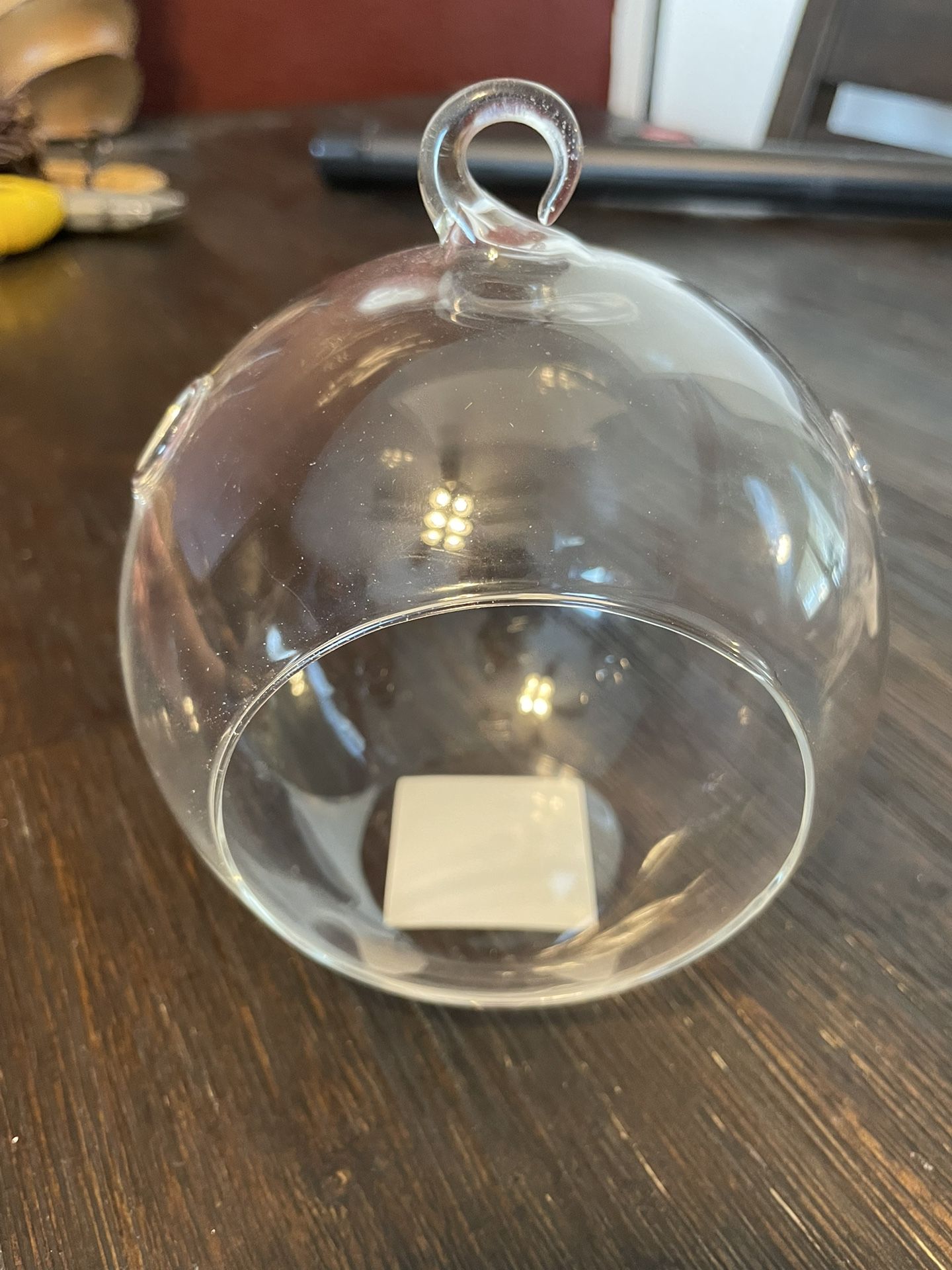 9.5” Hanging Glass TeaLight Candle Holder / Terrarium