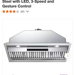 Vikio 42 in. 900 CFM Convertible Insert Range Hood in Stainless Steel with LED, Charcoal Filter