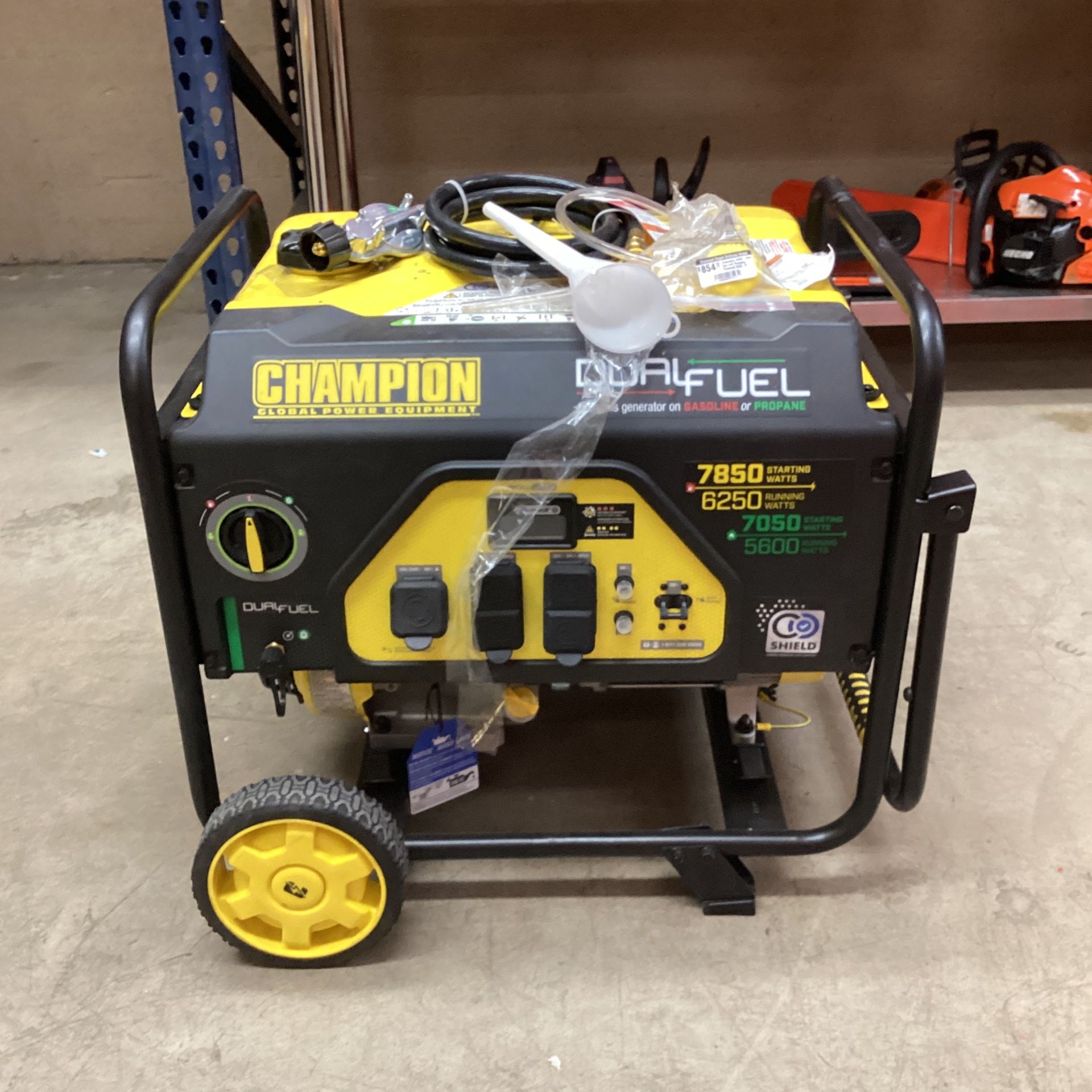 Champion 6250-Watt Gas and Propane Powered Dual-Fuel Portable Generator with CO Shield Technology 