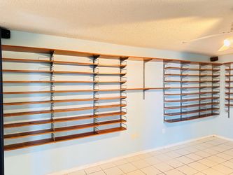 Mid-Century Modern Wall-Mounted Shelving System