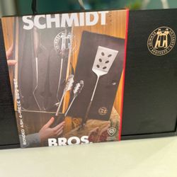 Schmidt Brothers - BBQ Ash 4 Piece Grill Set, Full-Forged Stainless Steel Grill