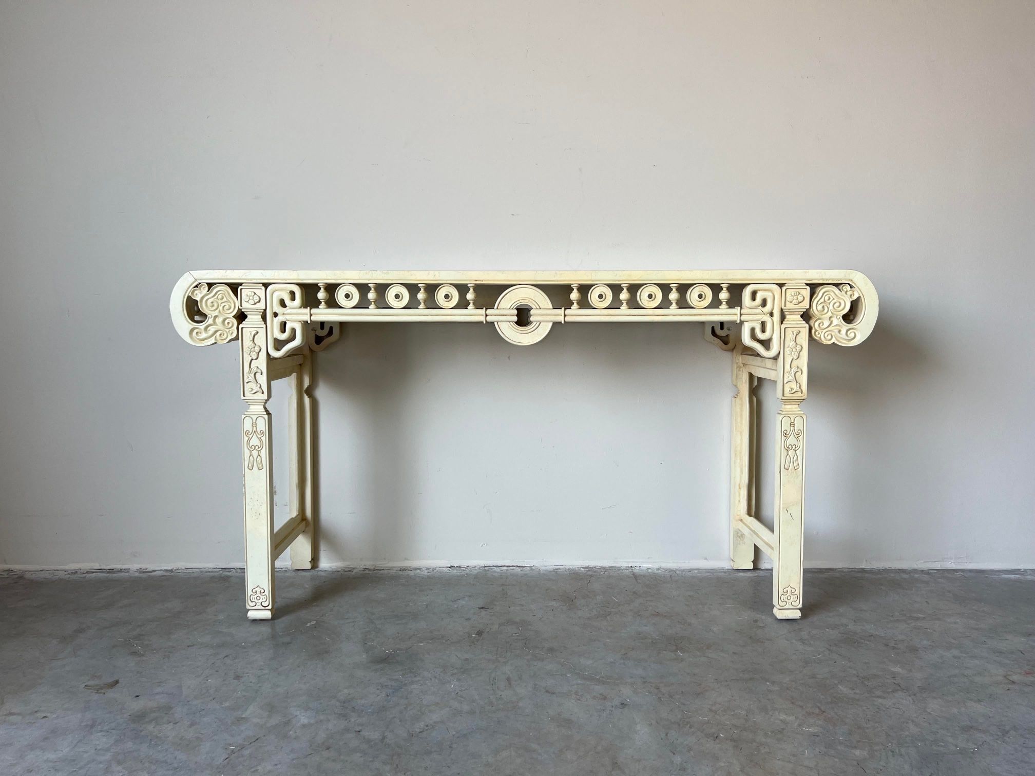 Vintage Hollywood Regency Chinoiserie Console Table