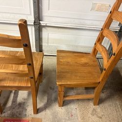 Three Wooden Ladderback Chairs