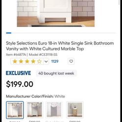 18 Inch Vanity No Top