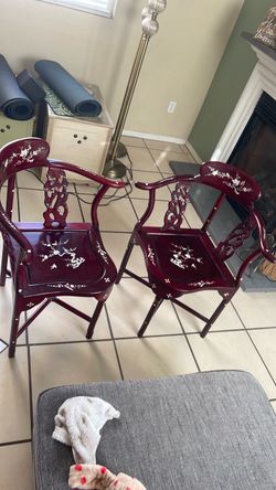 Pair of Chinese-Style Inlaid Corner Chairs – $350 OBO