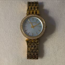 Michael Kors Gold-Tone Crystal Bezel Watch