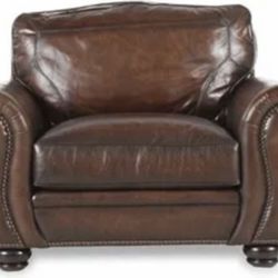 Bernhardt Leather Couch, Chair And Ottomanw
