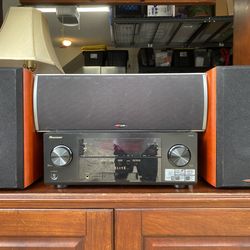 Pioneer receiver, Polk speakers (left, right, & center)