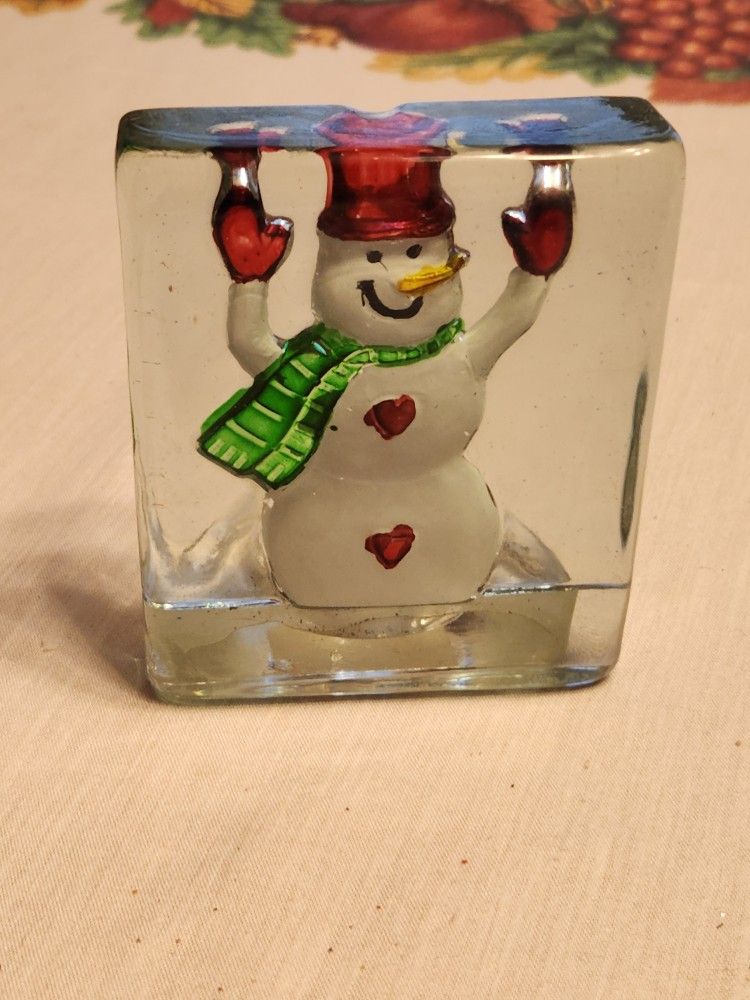 Snowman Tea Light Candle Holder 