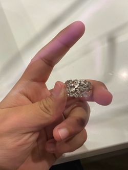 Silver nugget ring