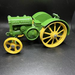 Vintage John Deere Metal Tractor Toy