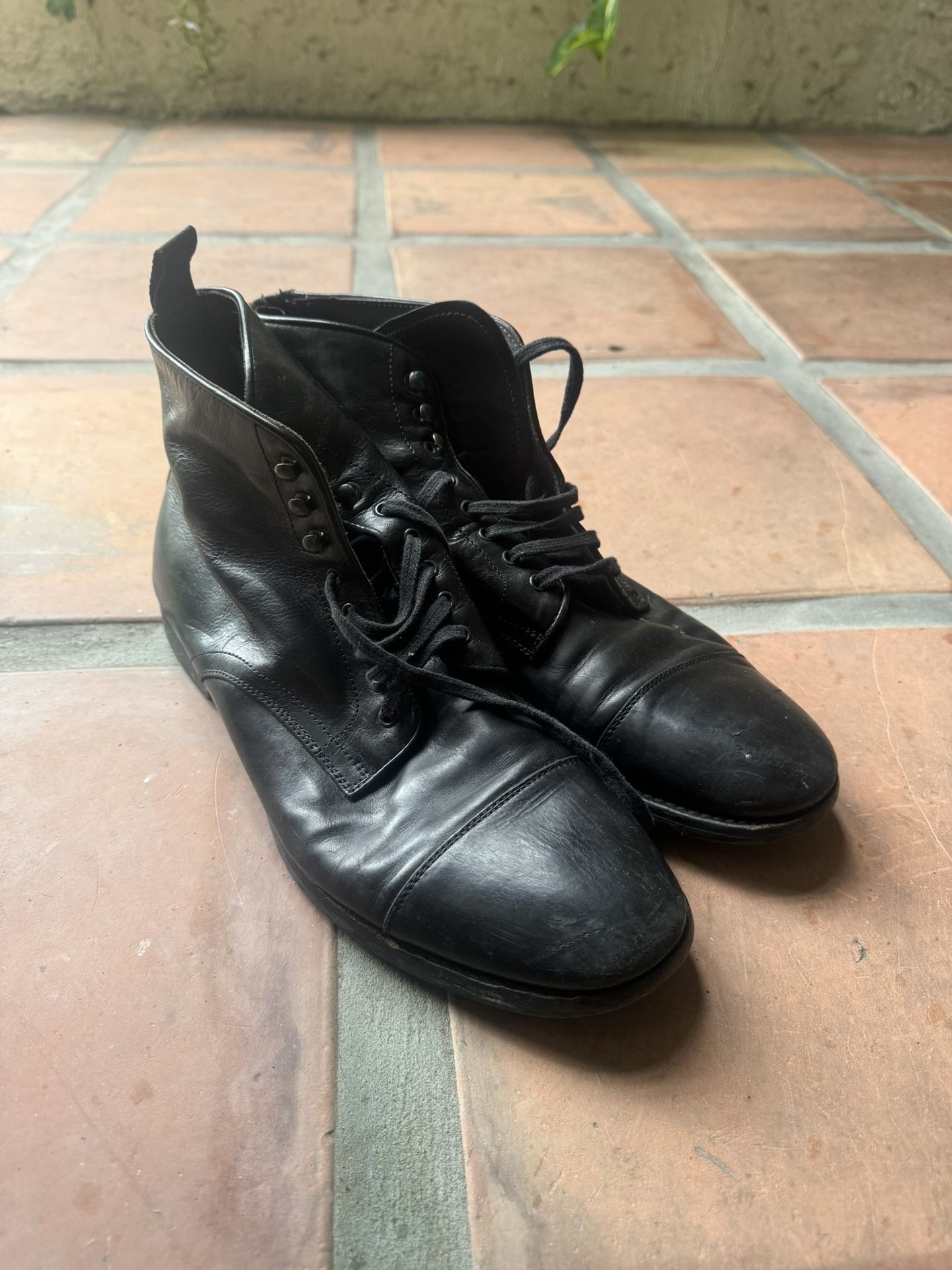 To Boot New York Adam Derrick Men's 7.5 Black Leather Lace Up Boots 