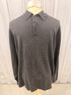 Banana Republic Gray Long Sleeve Knit Polo Sweater